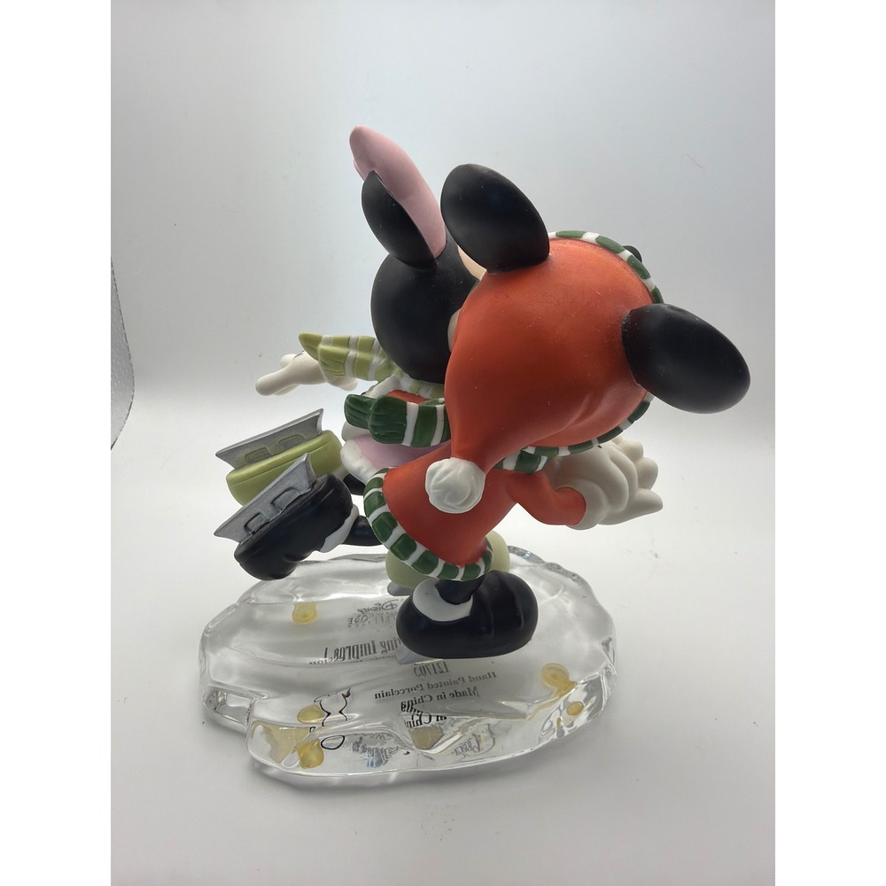 Disney Precious Moments Mickey Minnie Mouse Ice Skating Figurine 121703 Box - Picture 5 of 7